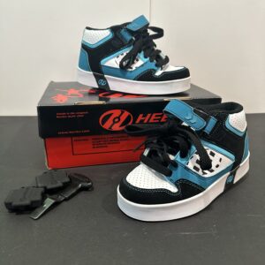 Turquoise, White and Black Heelys